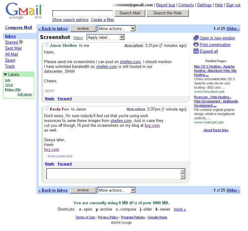 gmail screen