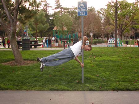 Click for a larger view of the amazing stupendous human flag trick
