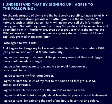 I agree to... from MiniUSA.com